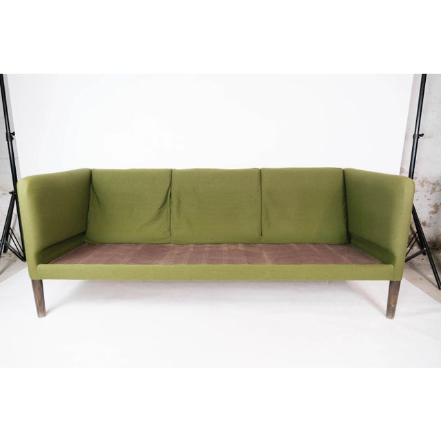 Green Model AP 18S 3-Seater Sofa by Hans J. Wegner for A. P. Stolen, 1960s For Sale - Image 8 of 15
