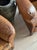 Antique Pair French Leather Chairs For Sale - Image 15 of 17