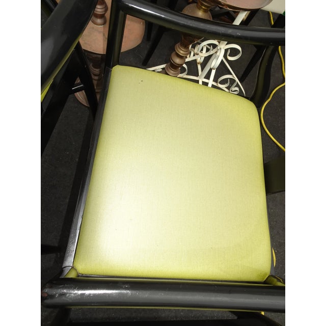Set of Four Mid Century Modern Lime Green Arm Chairs by Lewis Mittman For Sale - Image 9 of 12