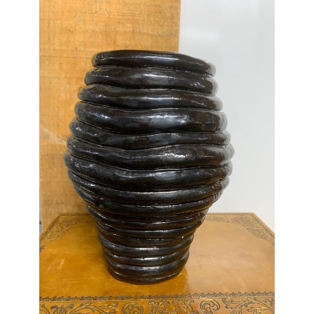 Abstract Vintage Coiled Studio Art Pottery Vessel For Sale - Image 3 of 5
