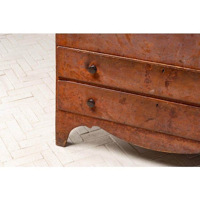 Red Antique Vermont Grain Painted Blanket Chest For Sale - Image 8 of 18