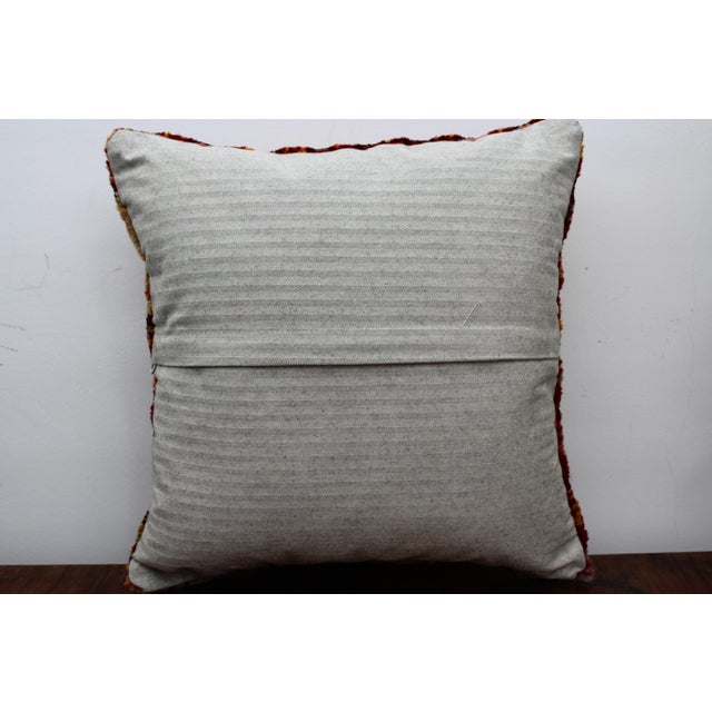 Light Yellow Turkish Kilim Decorative Pillow Cover - 16"x16" For Sale - Image 8 of 9