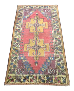 Vintage Bohemian Turkish Handmade Multicolor Rug