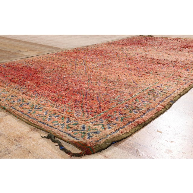 Terra Cotta Vintage Beni M'Guild Moroccan Rug, 06'04 X 11'09 For Sale - Image 8 of 10