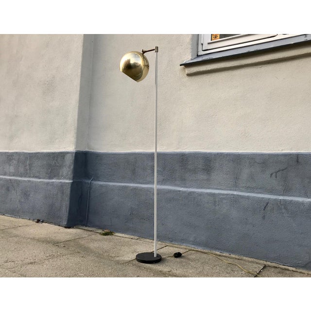 Scandinavian Modern Floor Lamp with Brass Shade, 1970s For Sale - Image 9 of 9