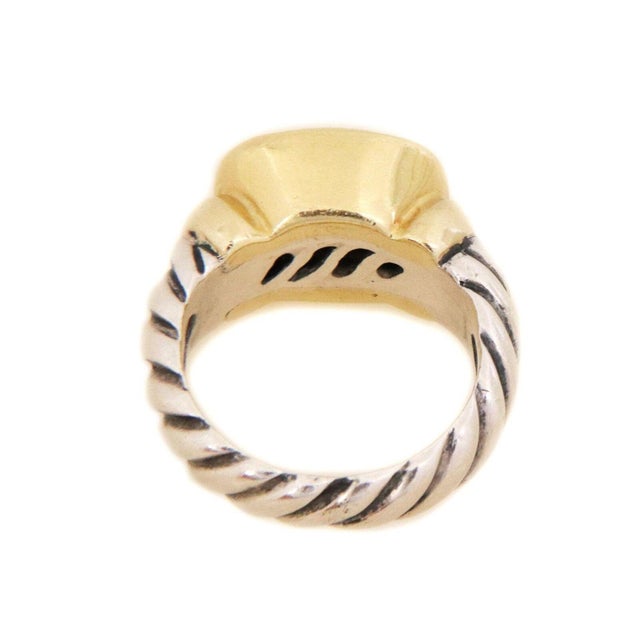 Contemporary David Yurman Noblesse Diamond 18k Gold 925 Silver Cable Ring For Sale - Image 3 of 6