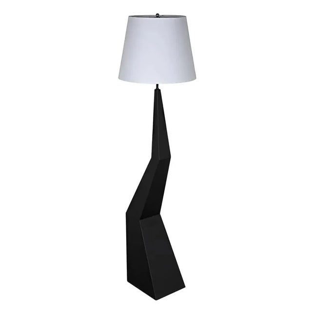 Noir NOIR Rhombus Floor Lamp with Shade, Black Metal For Sale - Image 4 of 6