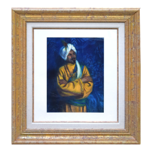 Large Orientalist Portrait of Man in Turban by Graziella Jacoby