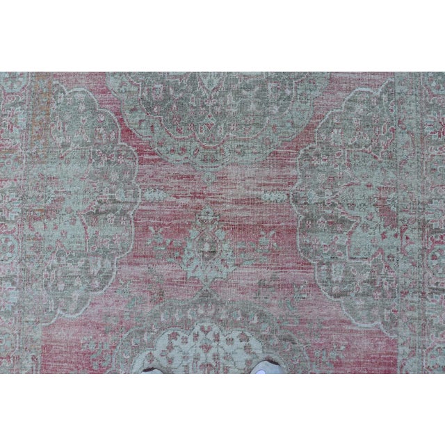 Vintage Turkish Oushak Rug With Vibrant Multicolor Geometric Patterns 5'0 X 14'3 For Sale In Atlanta - Image 6 of 10