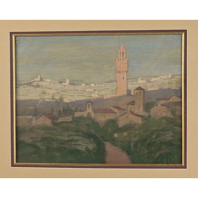 A view of Florence Italy, pastel, circa 1910.