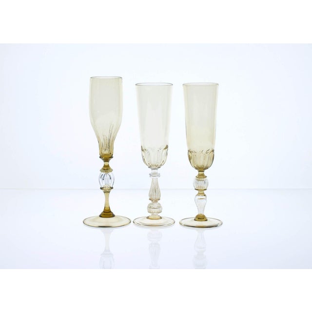Champagne Flutes by Cenedese, Set of 6 For Sale - Image 4 of 18