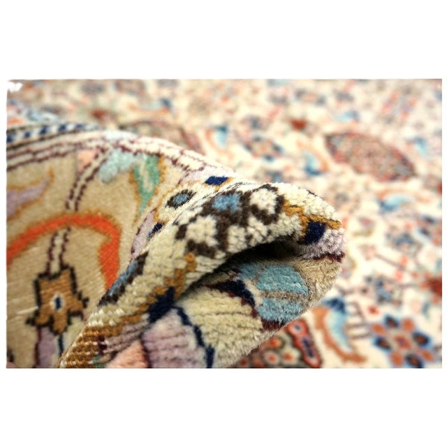 Vintage Persian Tabriz Taba Tabai Wool 3x10 Orange & Ivory Handmade Runner Rug #1144063 For Sale - Image 12 of 12