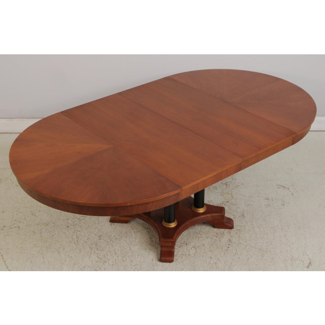 Ethan Allen Round Cherry Neoclassical Dining Room Table For Sale - Image 14 of 17