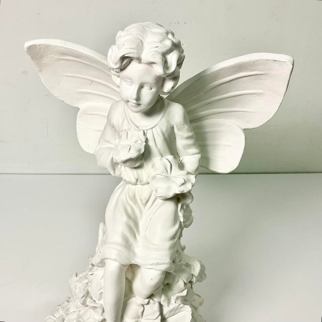 1980s 1980s Vintage Art Nouveau Boho Chic Blanca Garden Angel Figurine. For Sale - Image 5 of 13