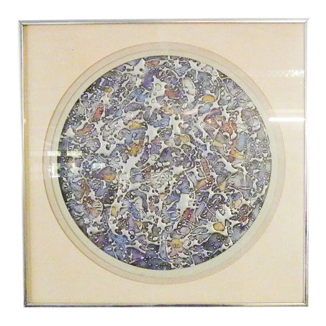 Mid 20th Century Modernist Abstract Oil Painting, Framed For Sale