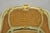 Vintage French Louis XV Style Green Painted Gold Gilt Cane Bergere Arm Chair For Sale - Image 4 of 17