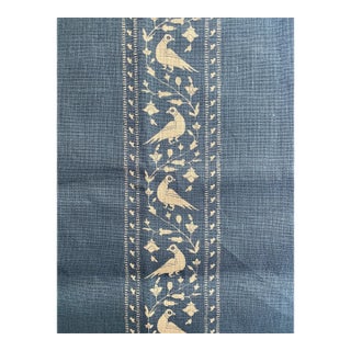 Shy Yard Remnant of Lisa Fine Baroda II Fabric in Indigo For Sale