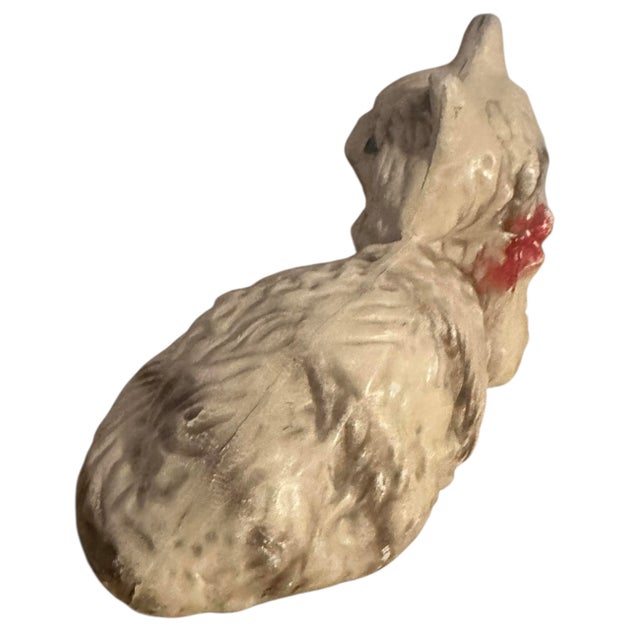 Mid-Century Modern Vintage 1950’s Chalkware Persian Feline Statue For Sale - Image 3 of 11