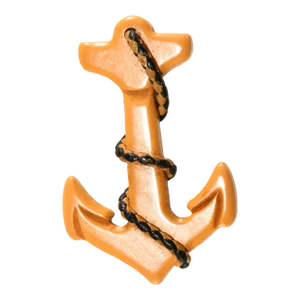 1930s Bakelite Brooch Anchor Yellow Rope Trim