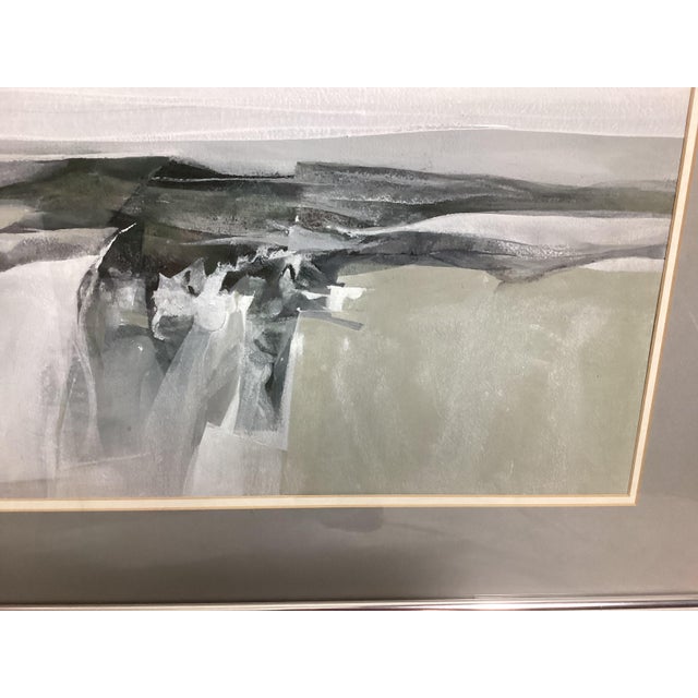 1960s 1960s Mendocino Winter by Donald Louthian Framed Watercolor For Sale - Image 5 of 9