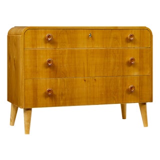 Mid-Century Swedish Elm Chest of Drawers, 1940s For Sale