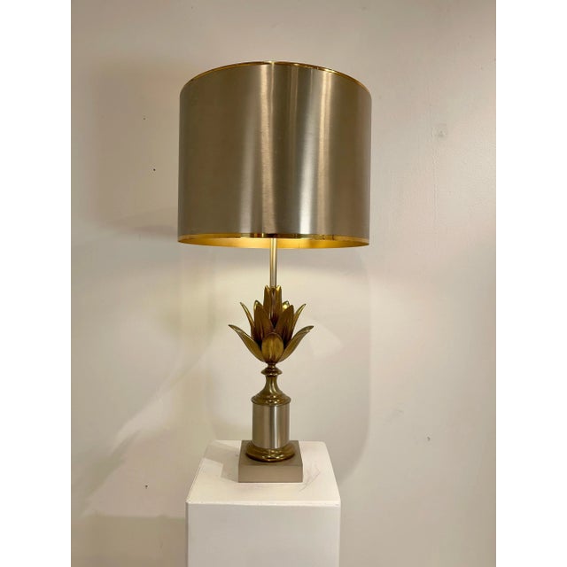 Table lamp by Maison Charles Model Lotus in original conditions, stamped on the base "Made in France Charles". Perfect...