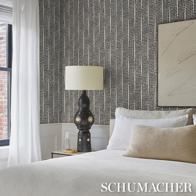 SAMPLE - Schumacher Noland Wallpaper In Carbon For Sale In New York - Image 6 of 6