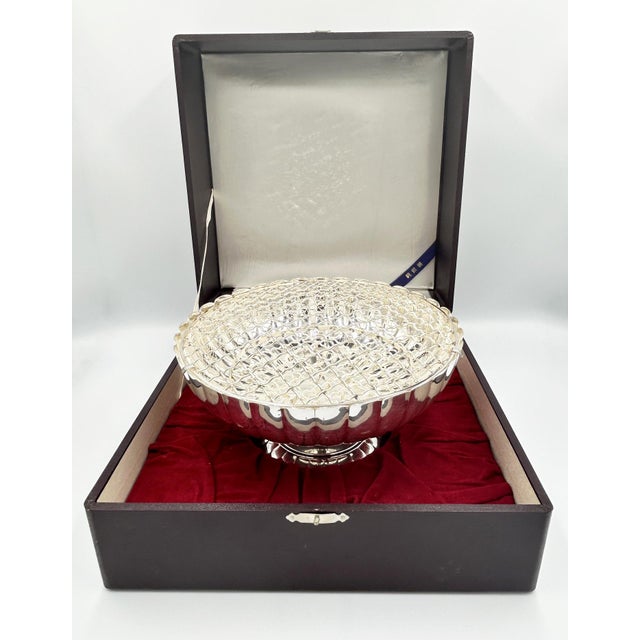 Vintage Japanese Pure Silver Ikebana Floral Arrangement Vessel _ Original Box For Sale - Image 15 of 18