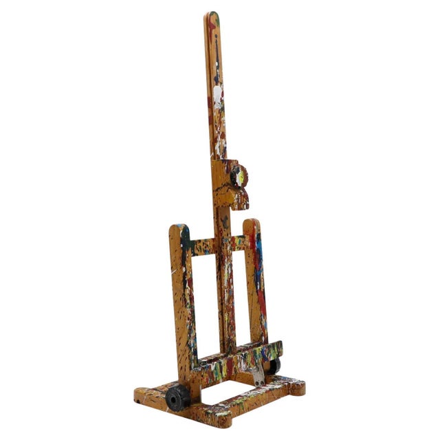 Vintage Mexican Painted Wood Artist Easel For Sale - Image 4 of 17