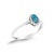 10K White Gold 5X3MM Oval Blue Topaz and Diamond Accent Halo Ring (I-J Color, I1-I2 Clarity) - Ring Size 6.5 For Sale - Image 4 of 7