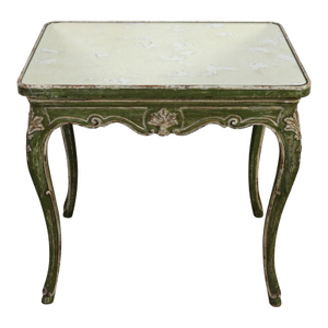 French Provincial Antiqued Mirrored Side Table