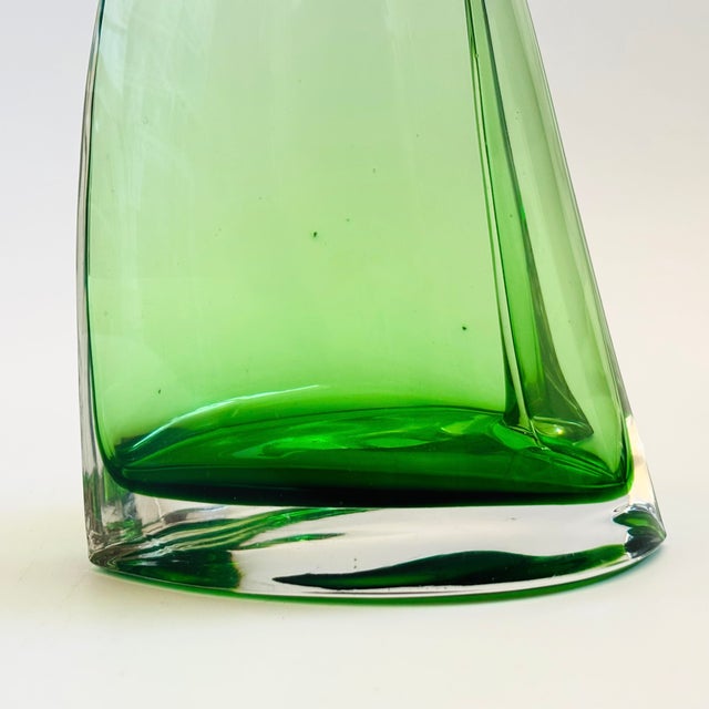 Mid Century Green Art Glass Decanter For Sale - Image 9 of 13