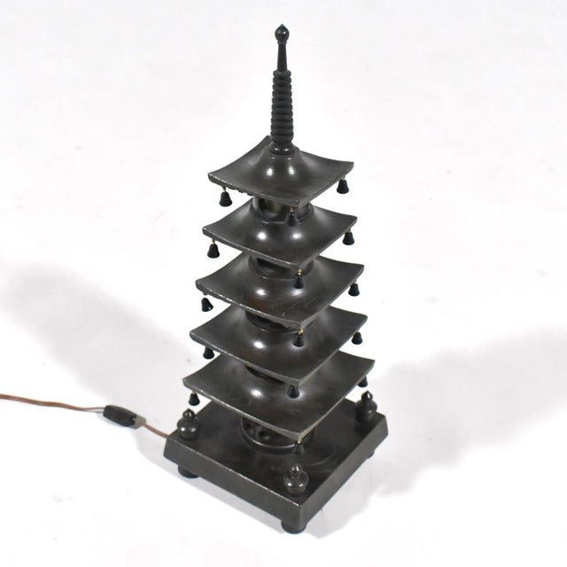 Mid 20th Century Asian Modern Japanese Pagoda Lamp For Sale - Image 4 of 10
