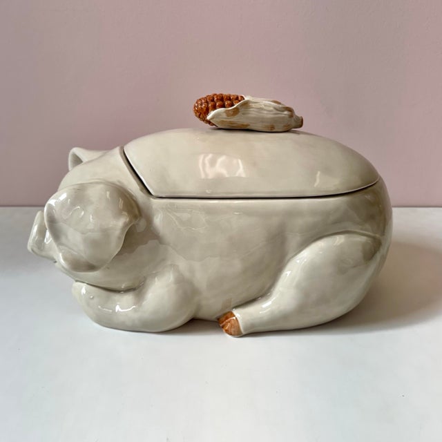 Farmhouse Vintage 1976 Pig and Corn Tureen With Ladle by Fitz & Floyd For Sale - Image 3 of 10