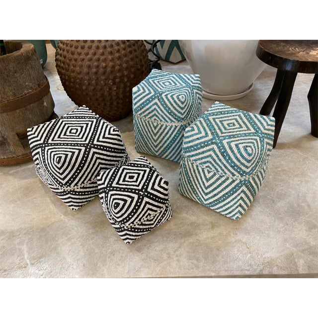 Vintage Turquoise & White Beaded Bamboo Box Medium For Sale - Image 4 of 4
