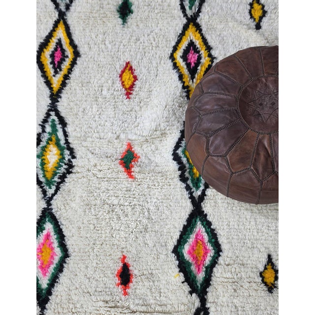 Handwoven Azilal Wool Moroccan Rug - 7.3 X 6.4 Ft For Sale - Image 4 of 8