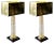 Italian Table Lamps in Murano Glass and Brass Shades, 2010s, Set of 2 For Sale