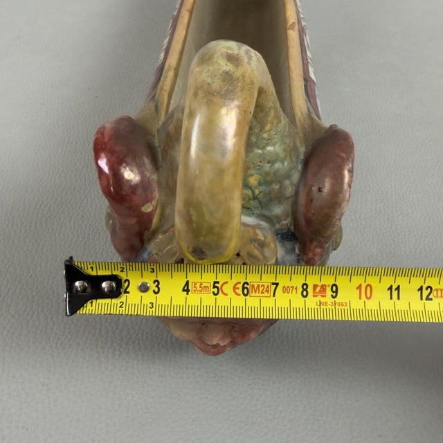 Vintage Majolica Planter Vase from Gualdo Tadino, 1940s For Sale - Image 12 of 14