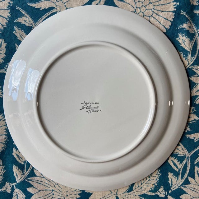 Green French Art Nouveau Majolica Asparagus Plates from Saint Clément, 1920s, Set of 4 For Sale - Image 8 of 10