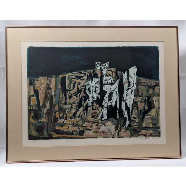 1980s Signed Limited Edition Yosl Bergner Lithograph, 20/135, Framed With Embossed Publisher's Blindstamp For Sale - Image 16 of 18