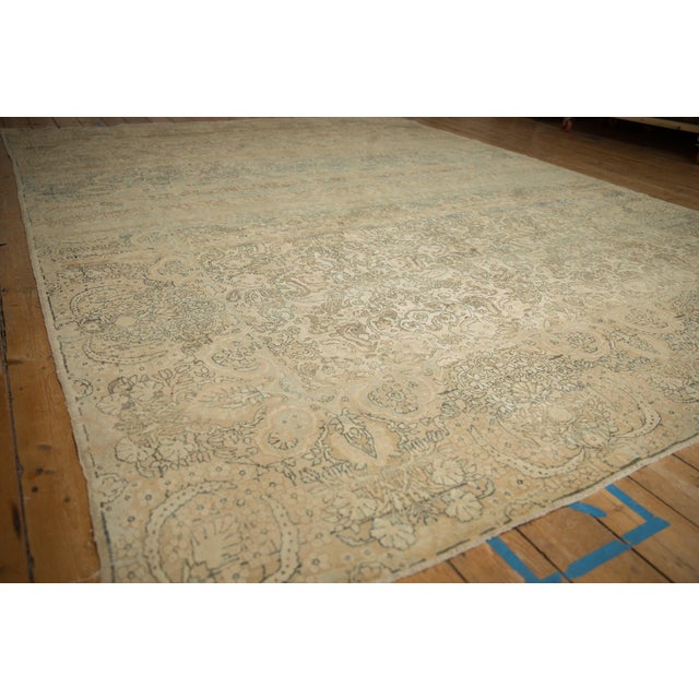 Vintage Distressed Kerman Carpet 8'11" X 11'6" For Sale - Image 11 of 11