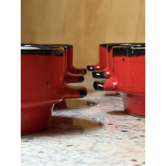 Vintage West German Pottery Soup Crocks, 1960, Set of 6 For Sale - Image 6 of 15