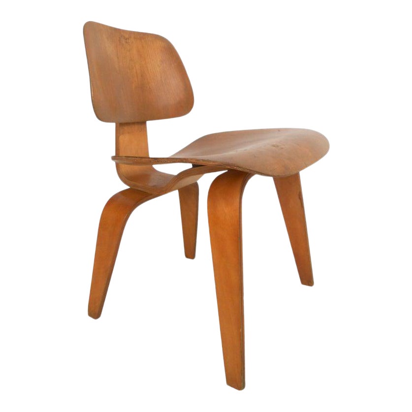 Mid Century Dcw Charles Eames Wood Lounge Chair Chairish