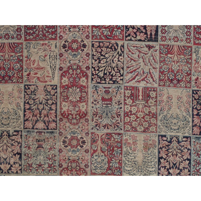 Antique Lavar Kerman Carpet, Handmade Wool Carpet, Multi-Color, Ivory, Red Wine For Sale - Image 10 of 18