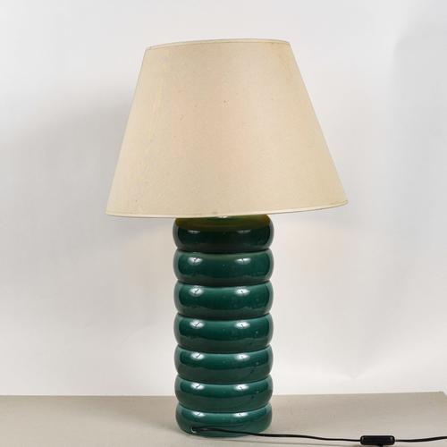 Vintage Italian Table Lamp in Green Ceramic, 1980s For Sale - Image 9 of 9