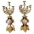 Gold Gilt Sevre's Style Cobalt Blue Candelabra Pair 19th Century French Louis XI Style For Sale