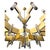 Italian Mid-Century Gaetano Sciolari chandelier is made of chrome and brass with with acrylic elements-ends. This...