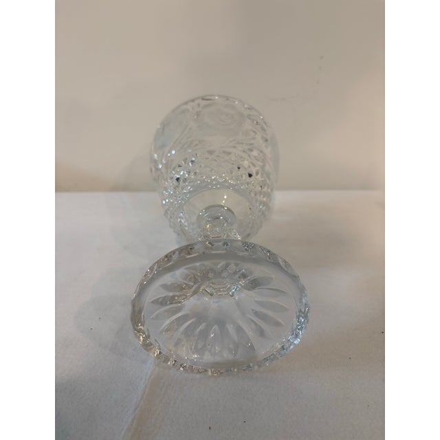 English Vintage Lead Crystal Candy Dish and Lid " Rose Collection" For Sale - Image 3 of 8