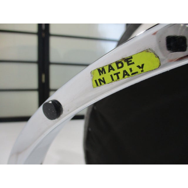 Mid Century Upholstered Chrome Lounge Chairs by Renato Zevi Italy For Sale - Image 11 of 12