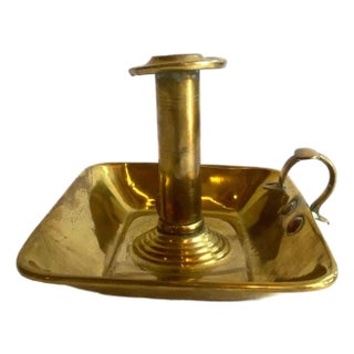 English Regency Brass Ejector Candle Chamberstick For Sale